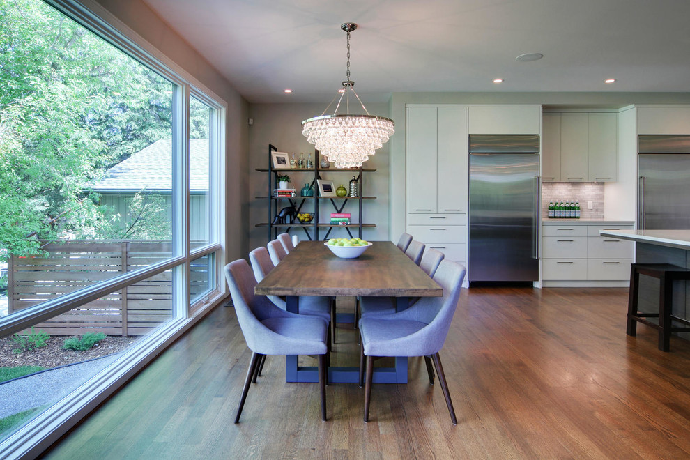 Inspiration for a transitional dining room remodel in Calgary