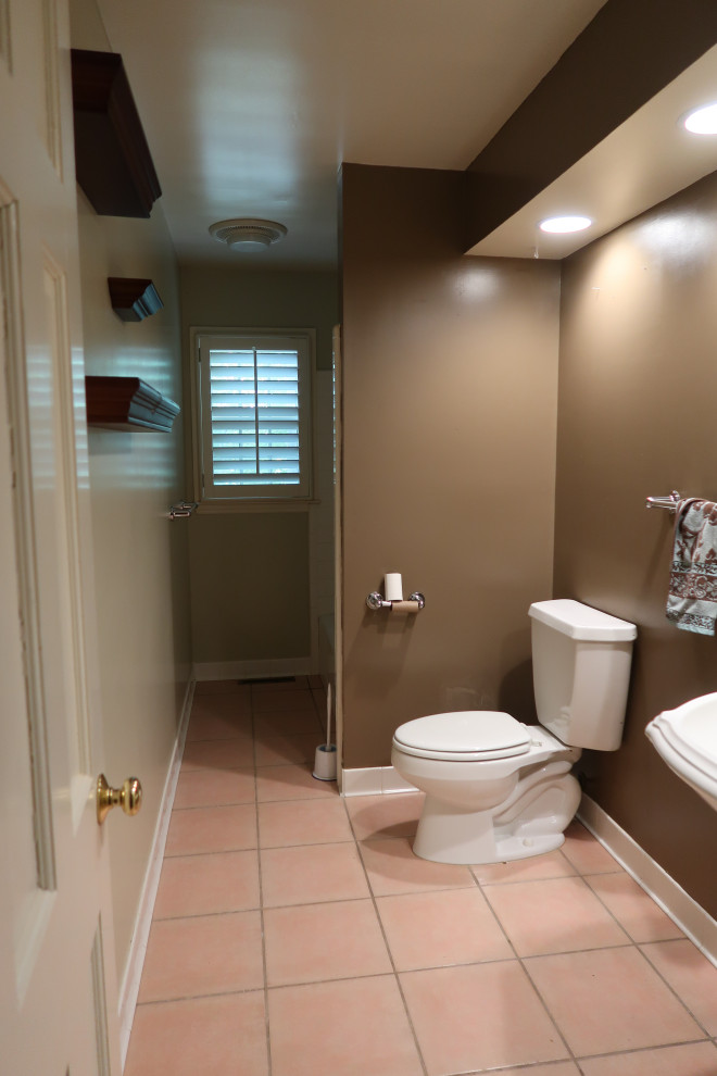 Stop Wainscoting partway down bathroom wall? Also Lighting help....