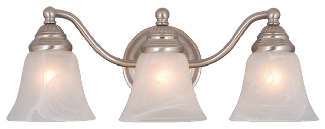 Standford 3-Light Vanity, Brushed Nickel and Alabaster