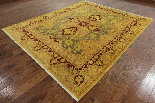 Oriental Wool Handmade Art Deco Area Rug 8x10 P5182 Traditional Area Rugs By Manhattan Rugs