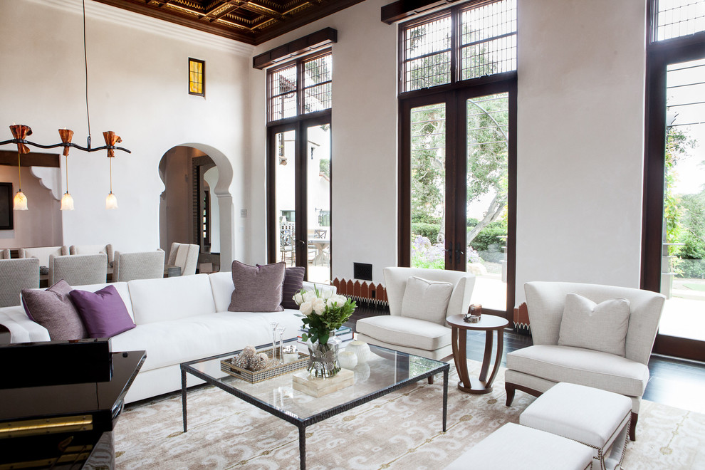 Design ideas for a mediterranean living room in Santa Barbara.