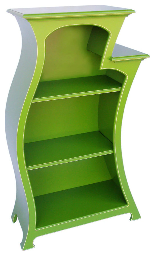 Bookcase No. 2 - Curved, Stepped Bookcase, Apple Green