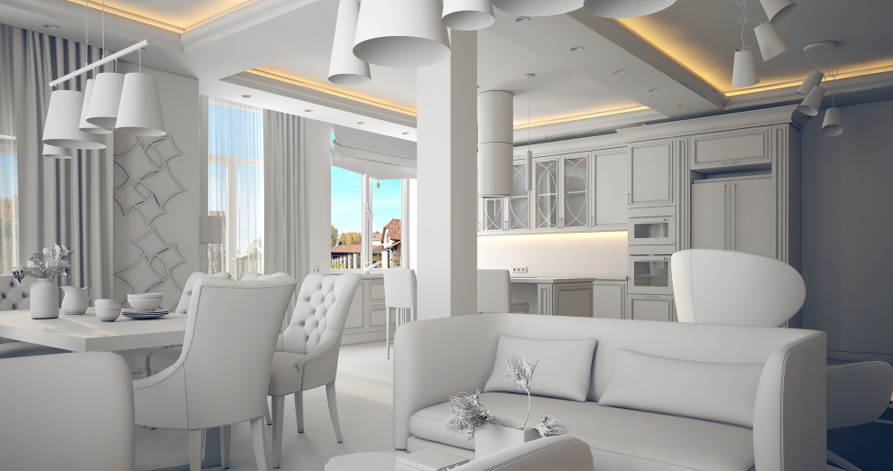 Проект освещения кухни-гостиной