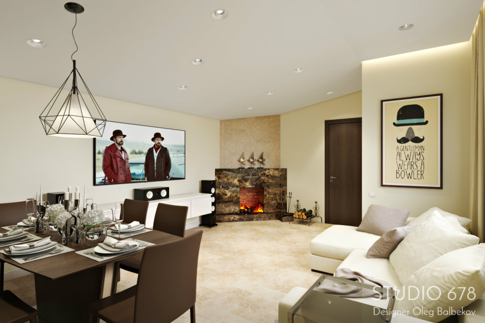 Гостиная с банной зоной