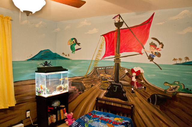 jake and the neverland pirates kids room mural - traditional - kids