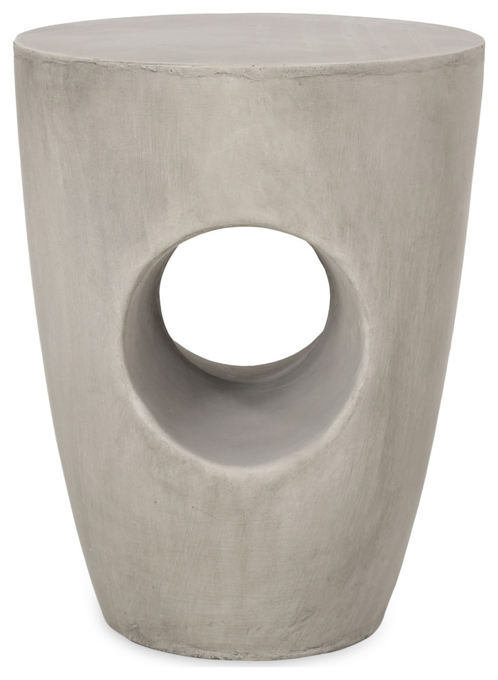 Koa Outdoor Lightweight Concrete Accent Side Table Contemporary Outdoor Side Tables by