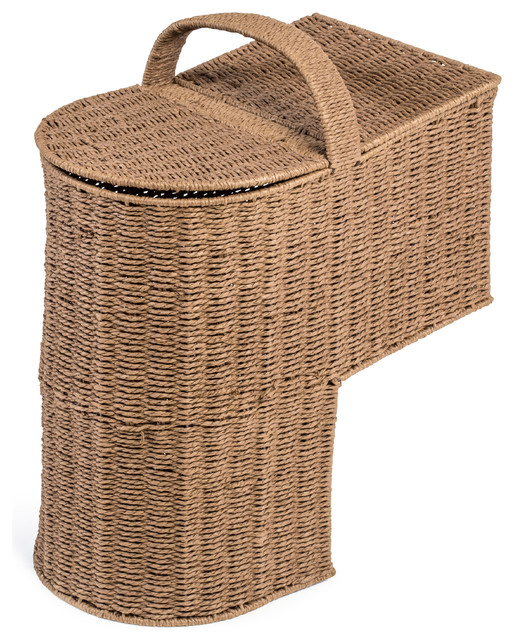 Storage Stair Basket, Handle Tropical Baskets by Trademark