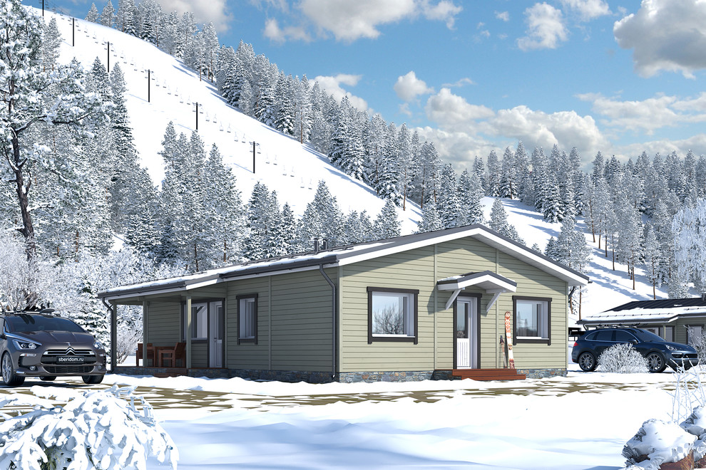 Двухквартирные апартаменты из клеёного бруса для постоянного проживания Базис 1