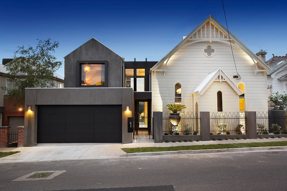 Inspiration for a contemporary concrete exterior in Melbourne.