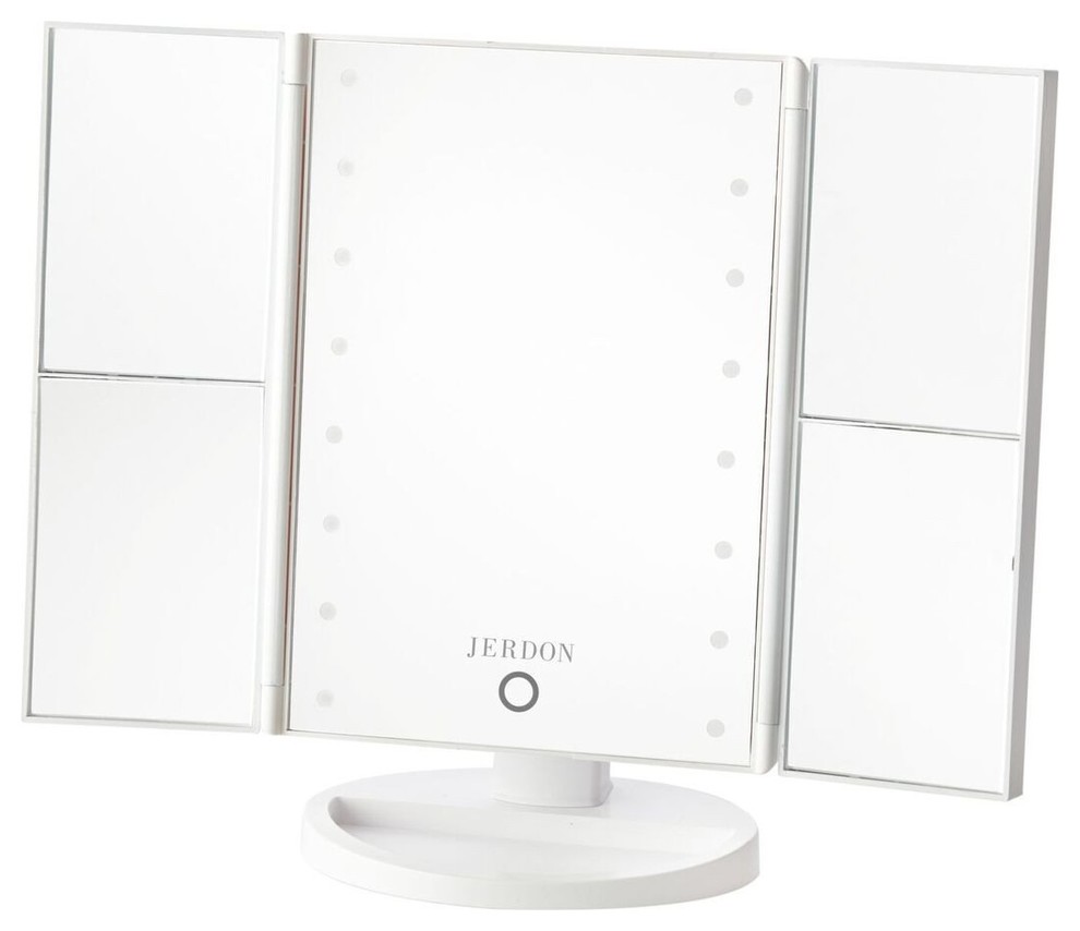 Jerdon Multi Magnification Lighted Mirror With 3 5 7 And 10x