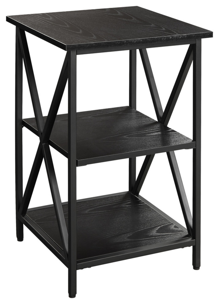 Tucson End Table With Shelves Industrial Side Tables And End Tables