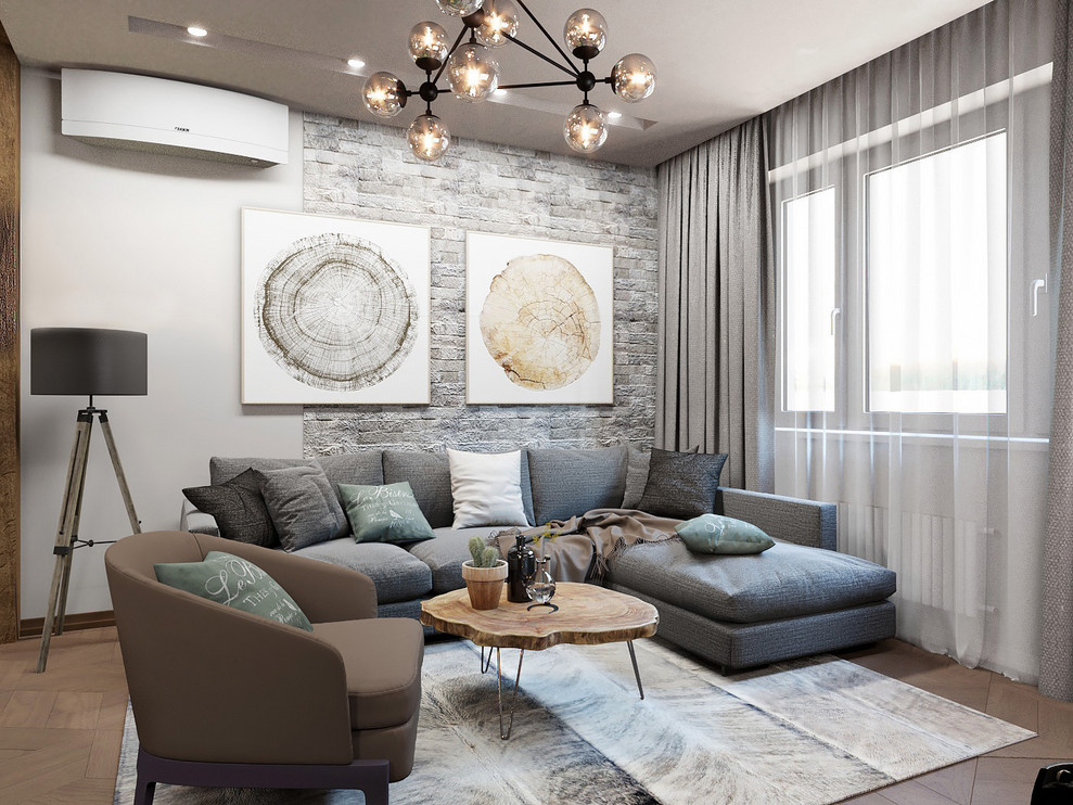 кухня-гостиная в КП Алые паруса