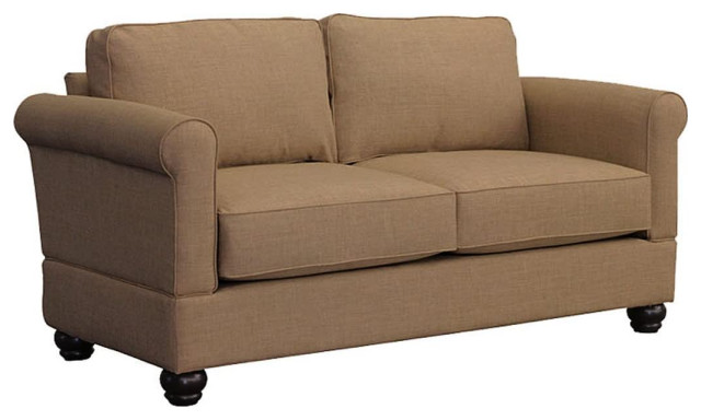 Classic Loveseat, Comfortable Seat With Reversible Cushions & Rolled Arms, Sand