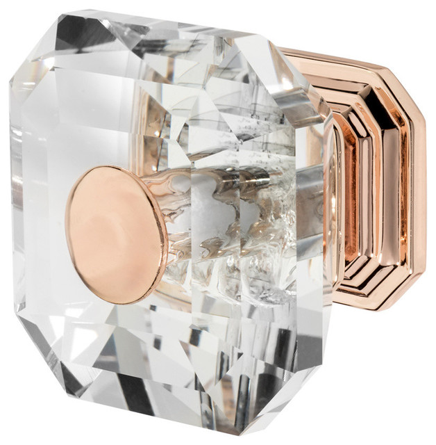 Wisdom Stone Rose Gold Drawer Knob With Crystal, Clubhouse