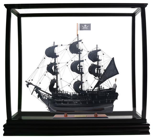 Display Case For Tall Ship Medium Wooden Display Case for Model Ships