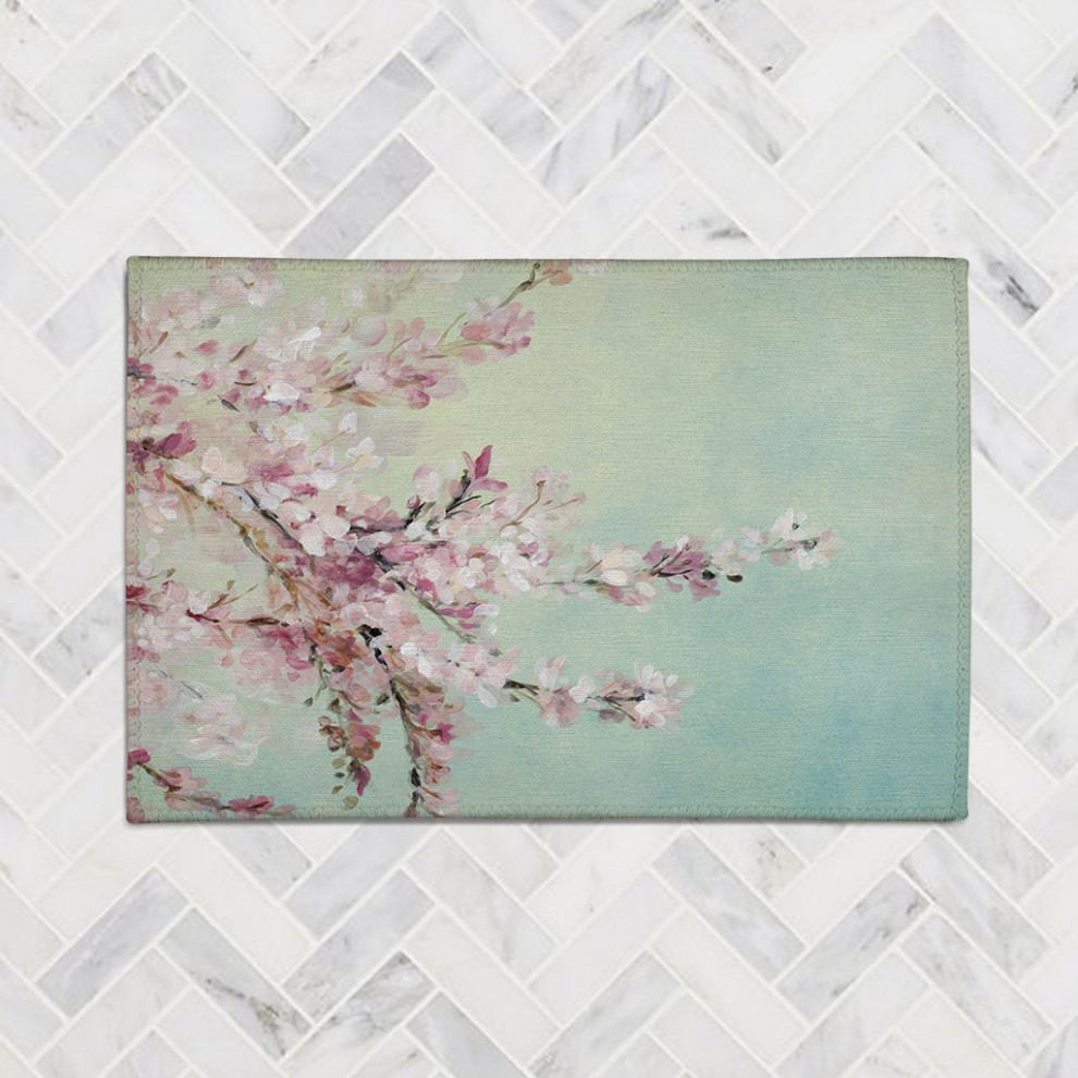 Cherry Blossoms 5'x7' Chenille Rug - Contemporary - Outdoor Rugs - by ...