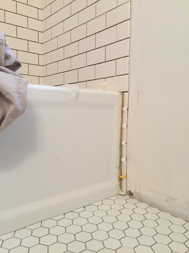 HELP! Wall tile does not match floor tile in bathroom