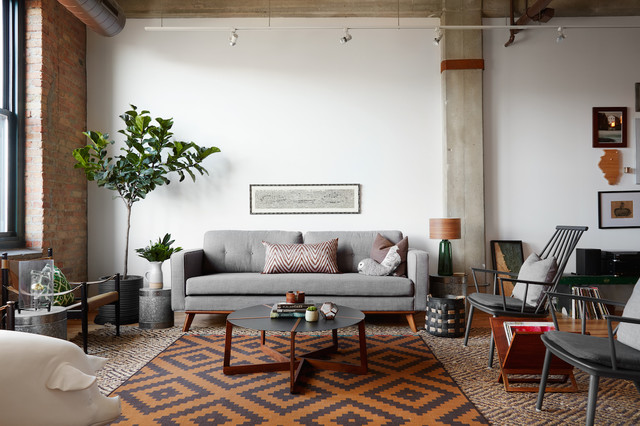 West Loop contemporary-vardagsrum