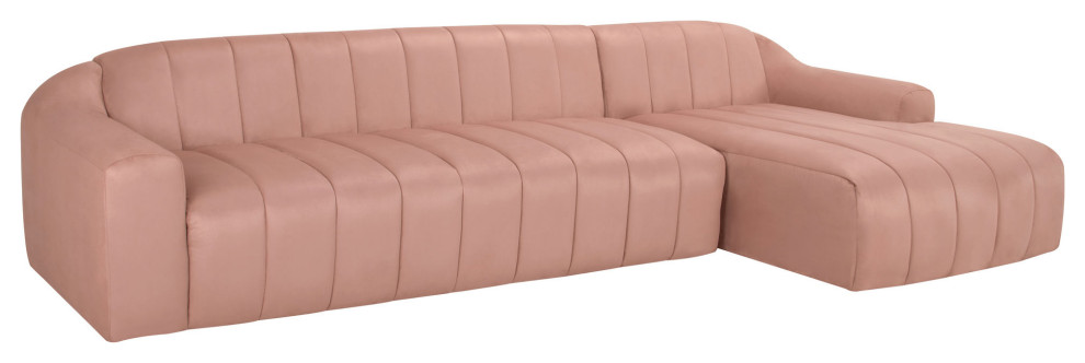 Coraline Petal Microsuede Fabric Sectional Sofa, HGSN420