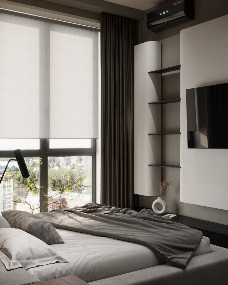 Монохромная квартира с террасой.