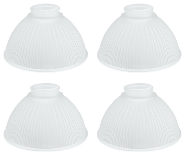 230864 Replacement Dome Shaped Frosted Ribbed Glass Shade, 4 Pack