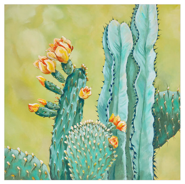 Green Cactus Canvas Wall Art By Karin Grow Southwestern Prints And Posters By Greenbox Art Culture