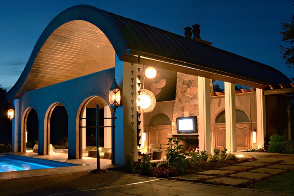 Clamsell Pool Clamshell Pool House - Mediterranean - Pool - Minneapolis - by EdgeWork ...