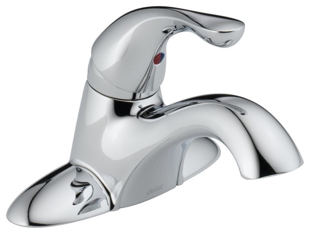 Delta Bathroom Faucet, Single Handle, Chrome, Lead Free 1.2 GPM