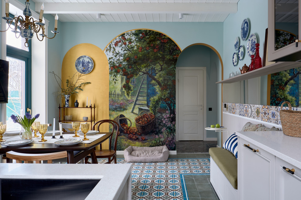 Кухня с котельной в шкафу