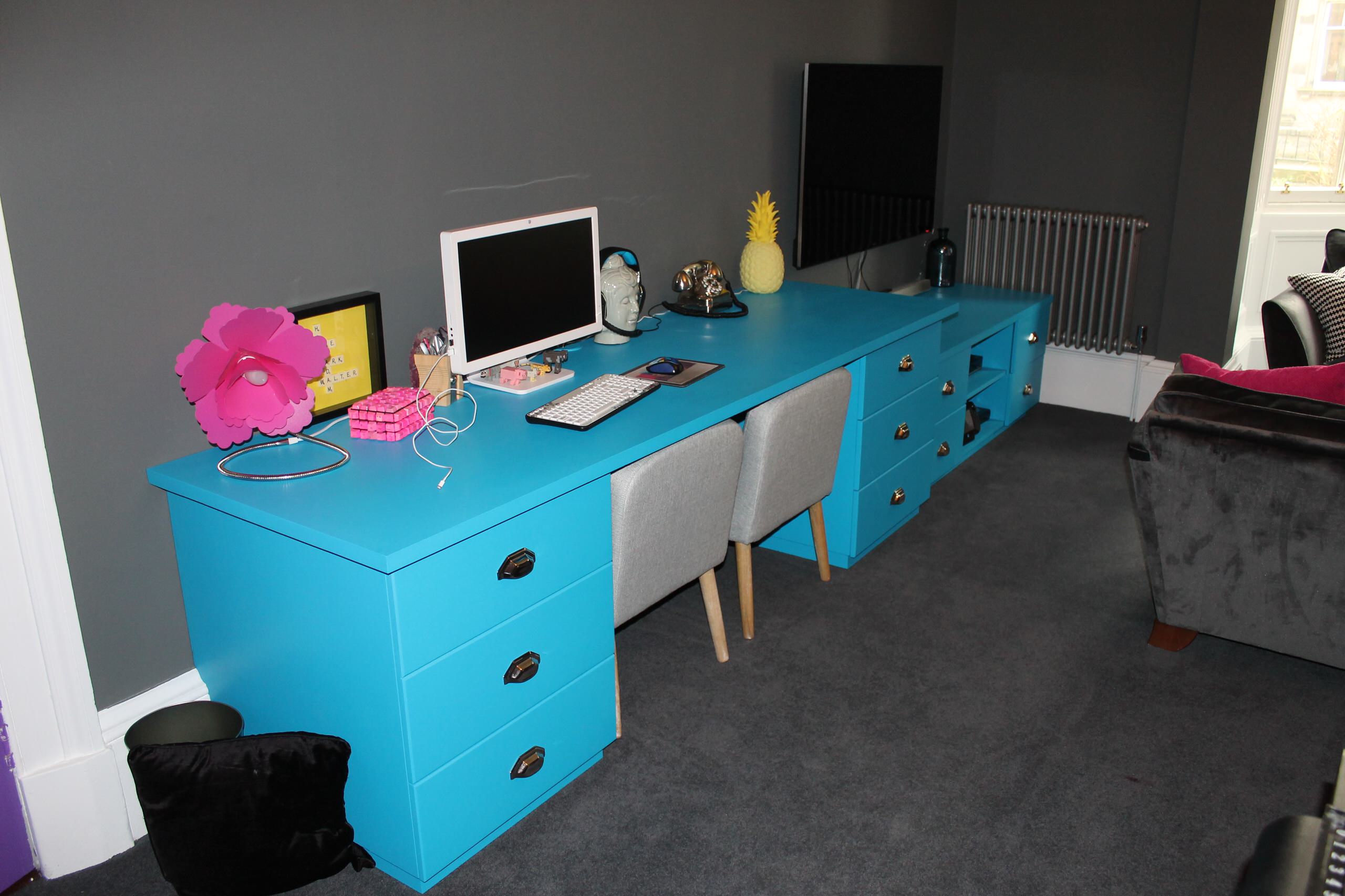 Desk and Tv Unit