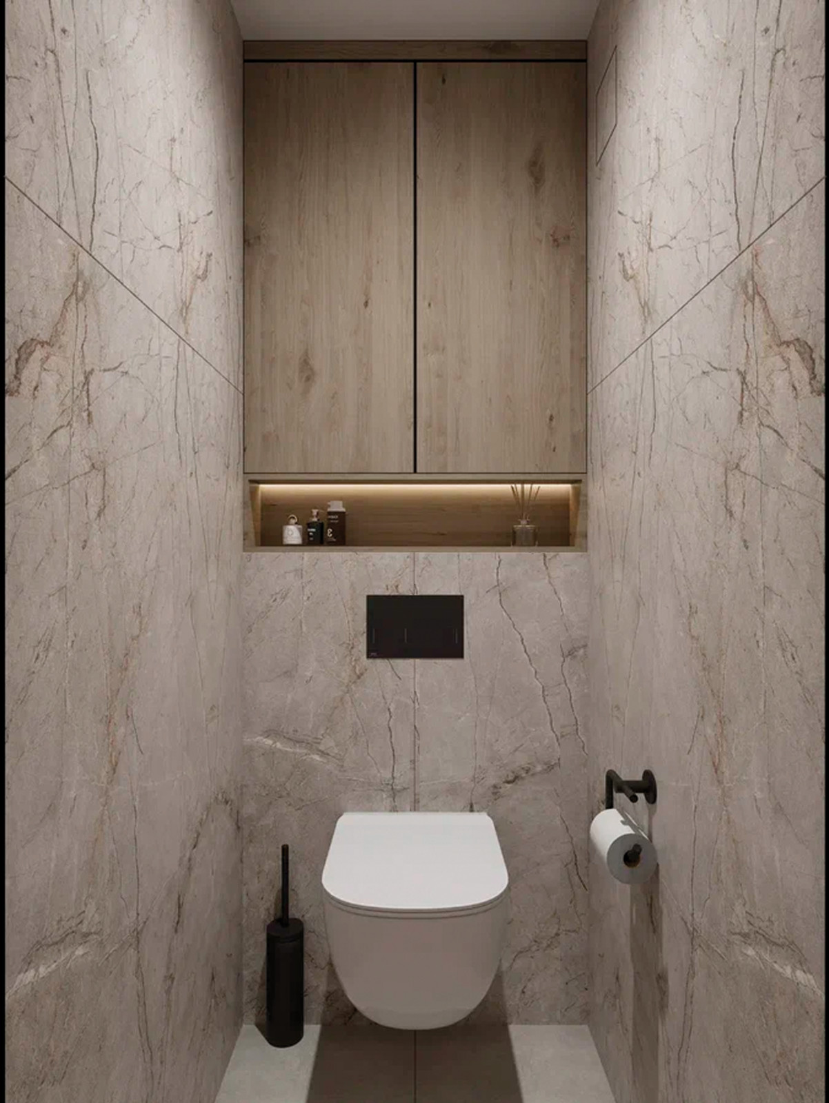 Дизайн санузла в теплых тонах