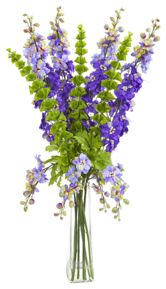 34" Delphinium and Bell of Ireland Artificial Arrangement