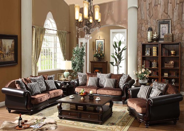Acme 50120 Del Rey Traditional Sofa Set - Traditional - Living Room ...