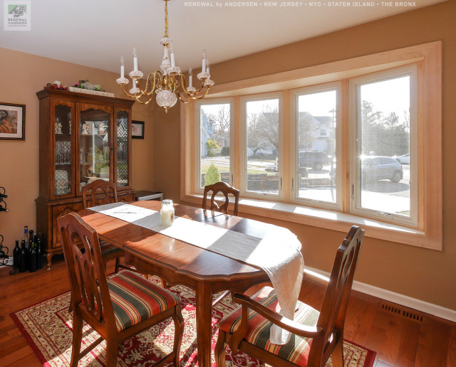 New Bow Window in Pretty Formal Dining Room Renewal by Andersen