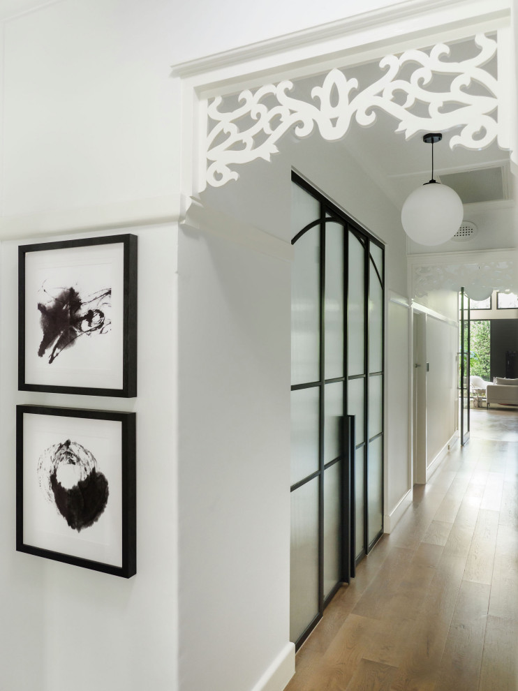 Contemporary hallway in Melbourne.