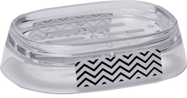 Evideco Bath Counter Top Metal Soap Dish Cup White or Chrome