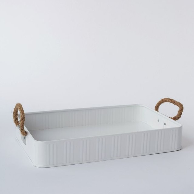 Outdoor Metal Rectangular Tray Contemporary Serving Trays by West Elm