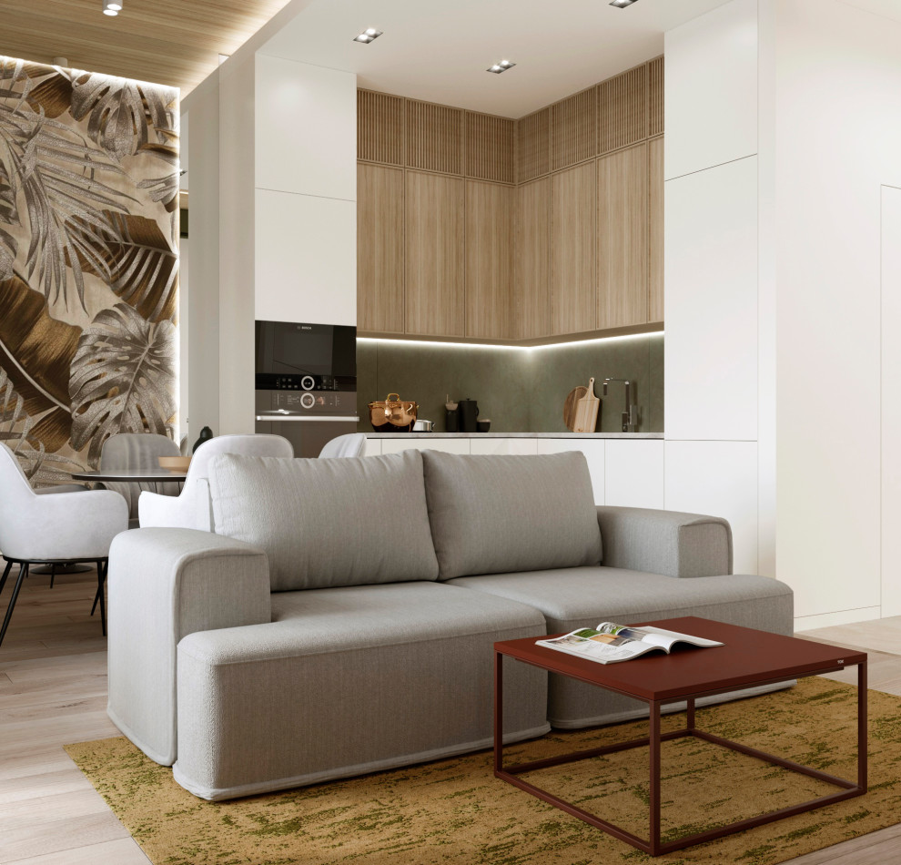 Квартира в Москве. Дизайн-проект кухни-гостиной