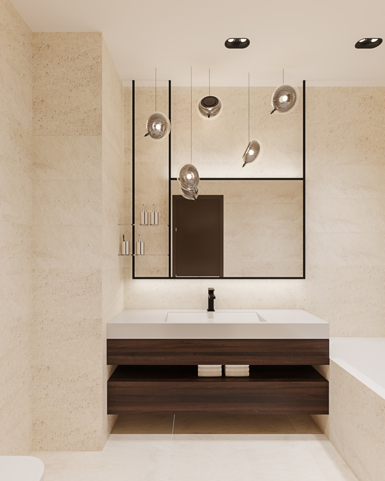 Студия в современном стиле  в колониальных тонах