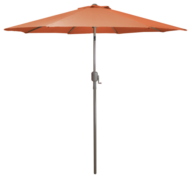 9ft Outdoor Orange Patio Umbrella with Hand Crank and Tilt