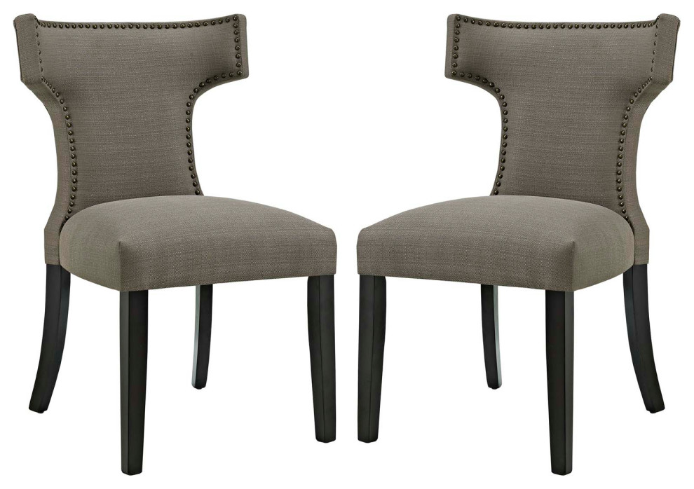 Granite Curve Dining Side Chair Fabric Set of 2
