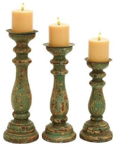 Wooden Candle Holder with Elegant and Rustic Style - Set of 3