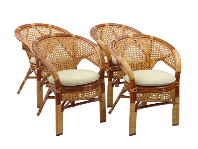 natural rattan dining set