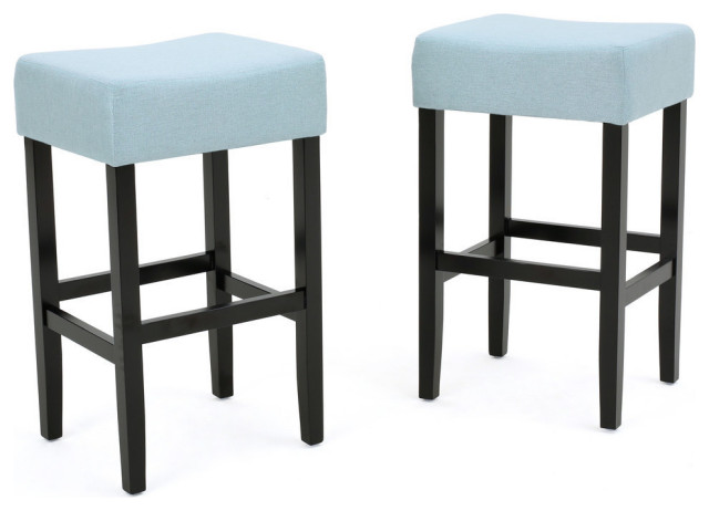 GDF Studio Coventry Fabric Backless Counter Stool, Set of 2 - Transitional - Bar Stools And 