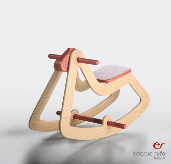 Wooden Rocking Horse C03 by Emanuel Rufo