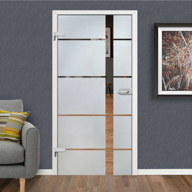 Hinged Glass Door with Frosted Design - Contemporary - Interior Doors - by  Glass-Door.us | Houzz