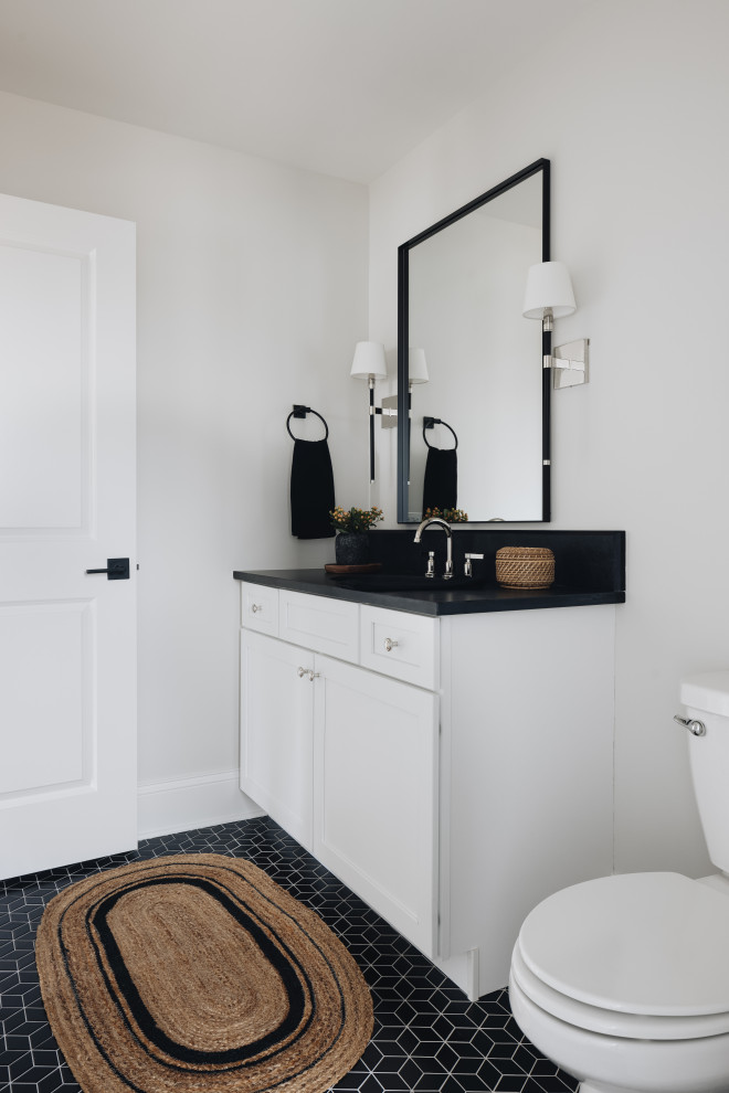 Example of a transitional home design design in Chicago