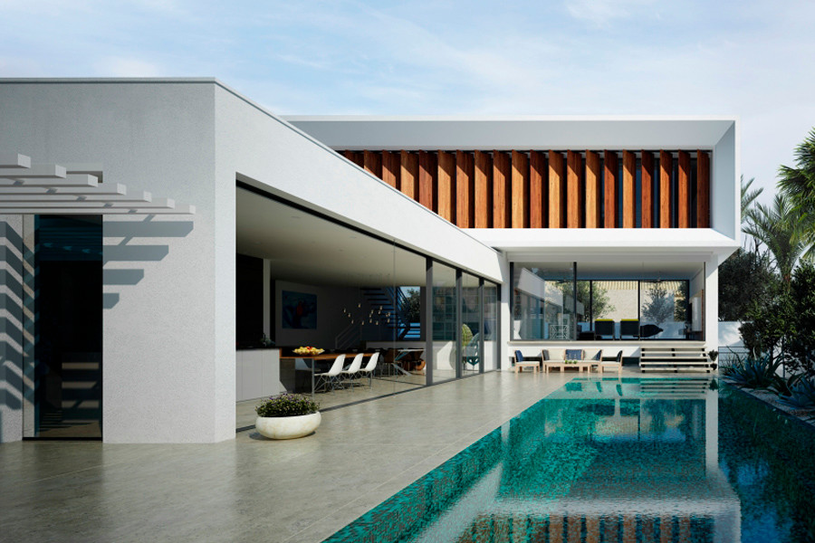 Modern building photorealistic renderigs