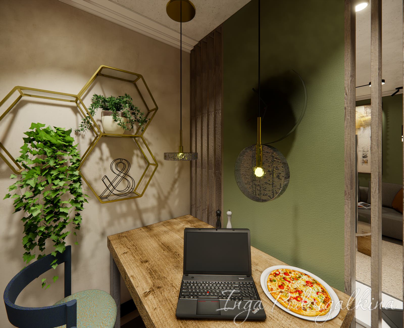 Студия в природных тонах