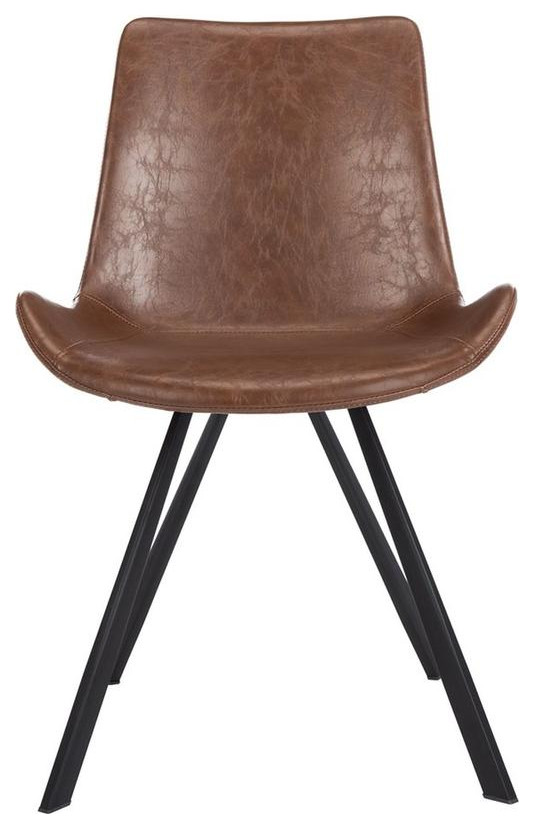 Frankie Midcentury Modern Dining Chair set of 2 Medium Brown / Black